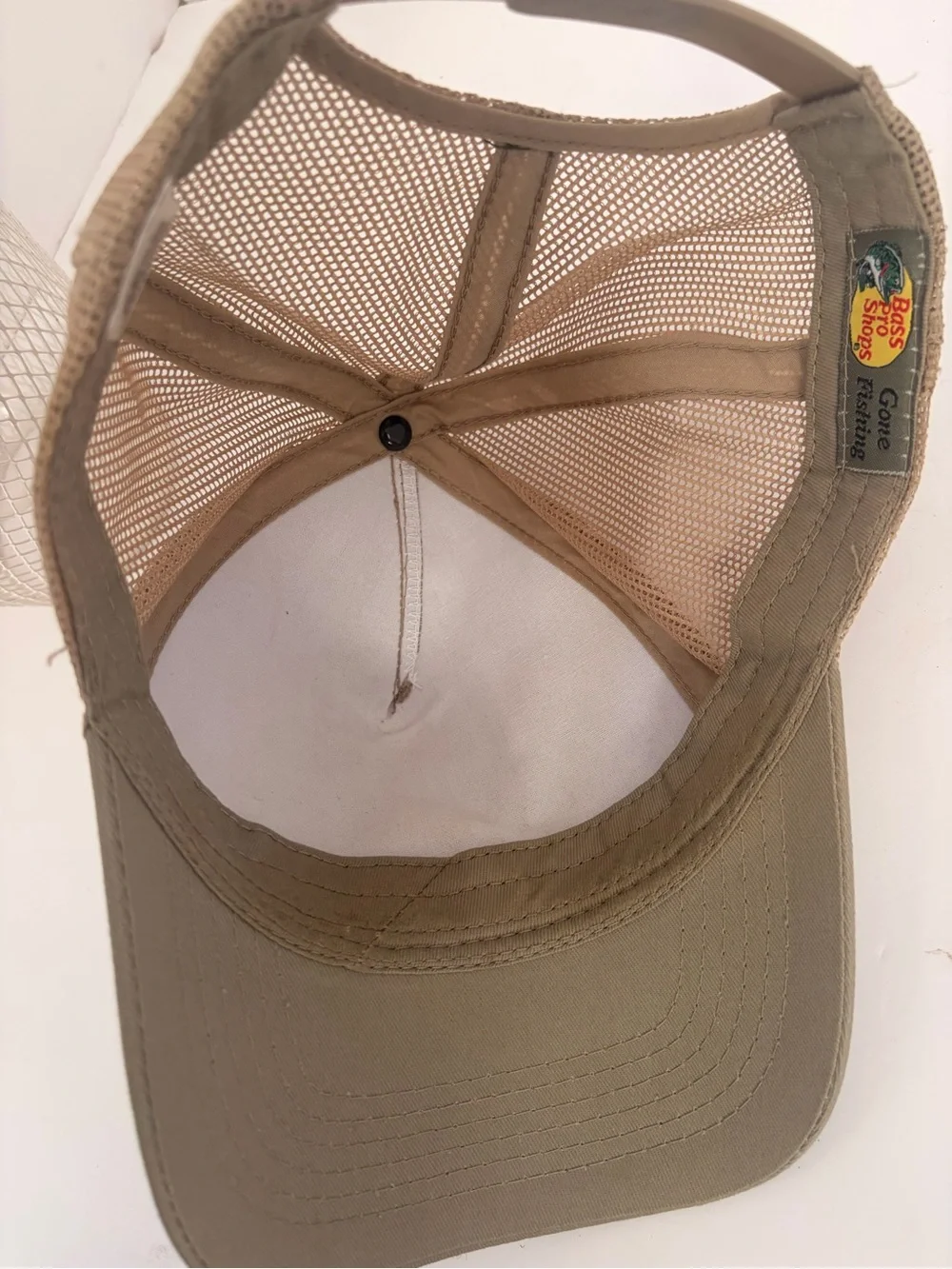 Bass Pro Shops Tan Cap with Yellow Patch and Red Logo